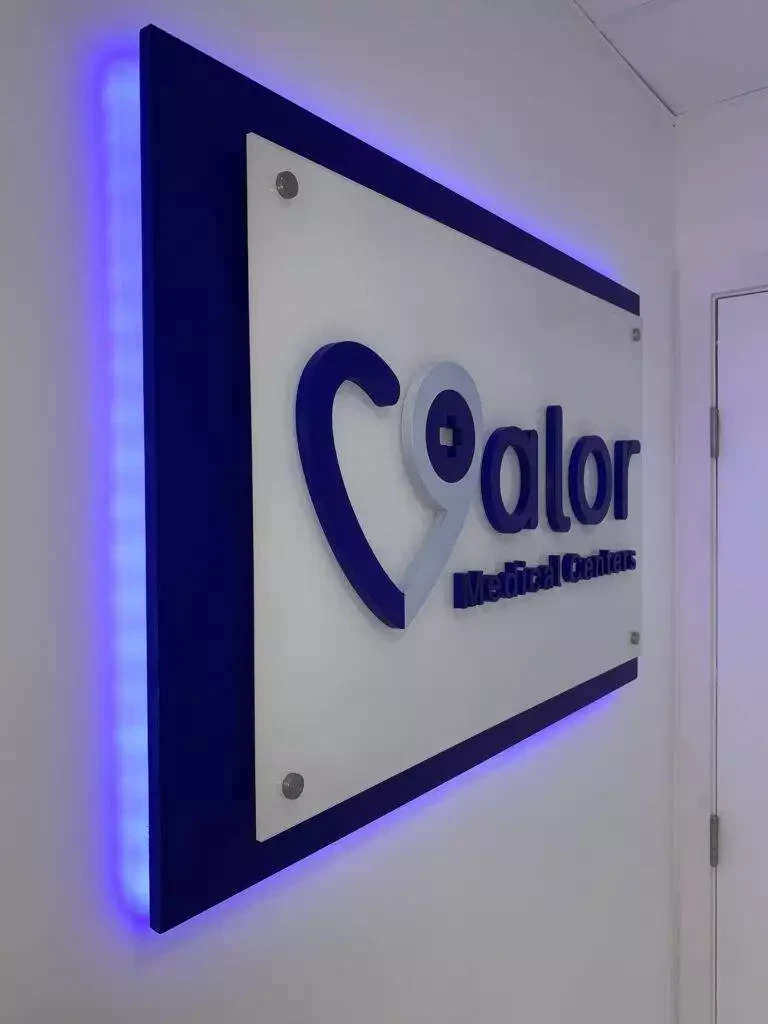 Stand Off Acrylic Sign With Led Lights