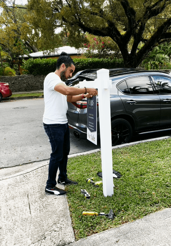 Sign Installation Services In Miami Real Estate Post Sign Installation
