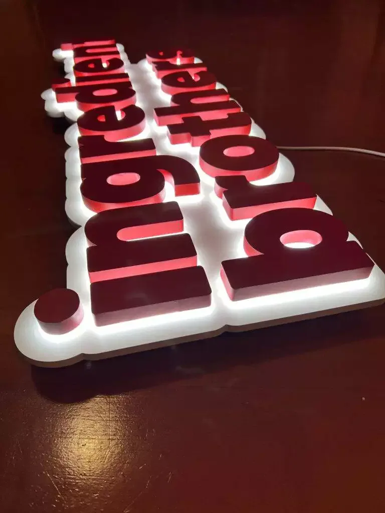 3D Metal Signs Edge Lit Channel Letter Signs On Pvc Shaped Backer (12)