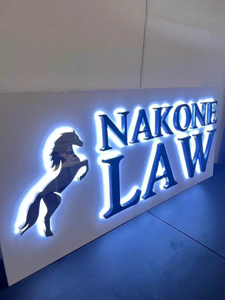 Led Edge Lit Acrylic Channel Letter Sign With Mirror Gold Finish On Stand Off Board (4)