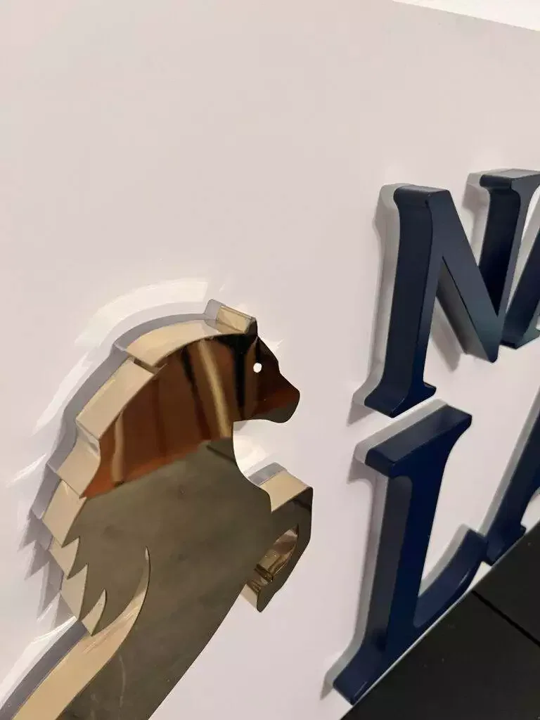 Led Edge Lit Acrylic Channel Letter Sign With Mirror Gold Finish On Stand Off Board (9)