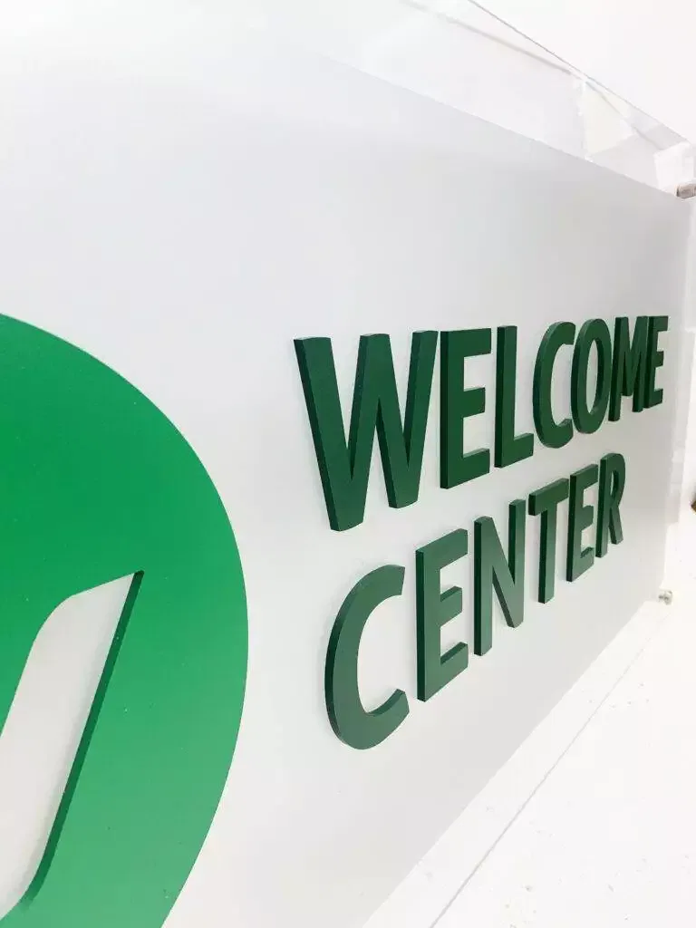 Acrylic 3D Office Signs: Sleek, Durable, And Customizable Spring And Hunter Green Acrylic Stand Off Frosted