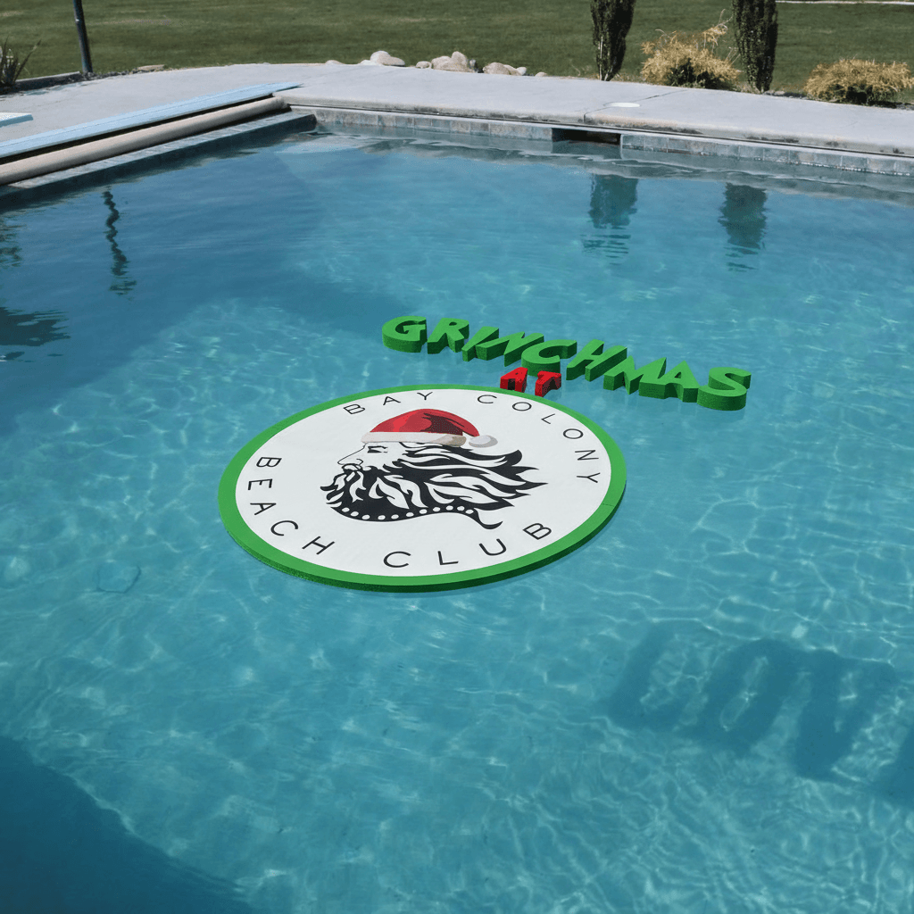 Custom Floating Pool Letters Grinchmas 3D Foam Pool Letters Sign 2