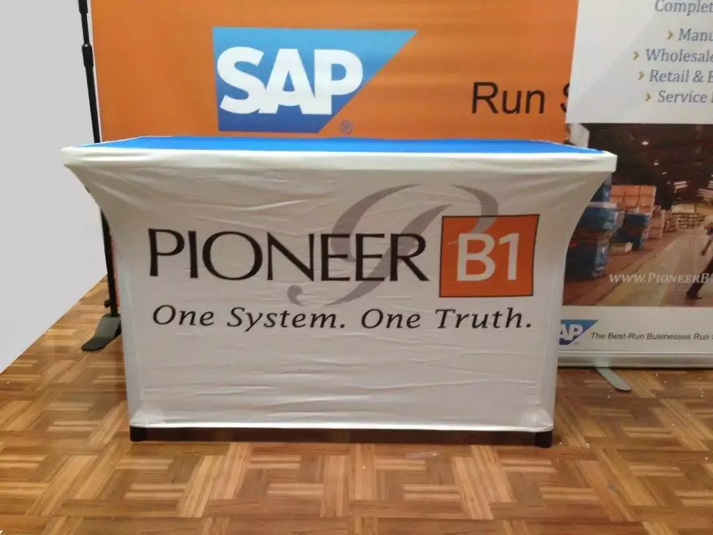 Fitted Sublimation Table Cover With Banner Stand