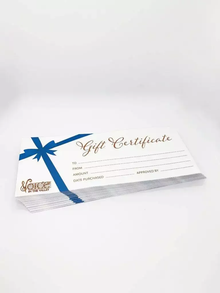 Gift Certifcate Printing