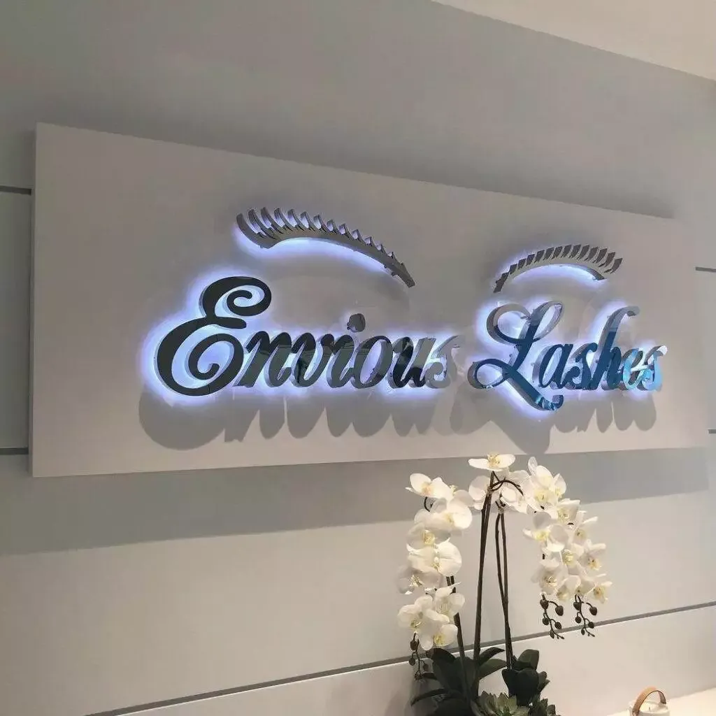 3D Logo Interior Office Signage For Downtown Miami Businesses Edge Lit Led Channel Letters