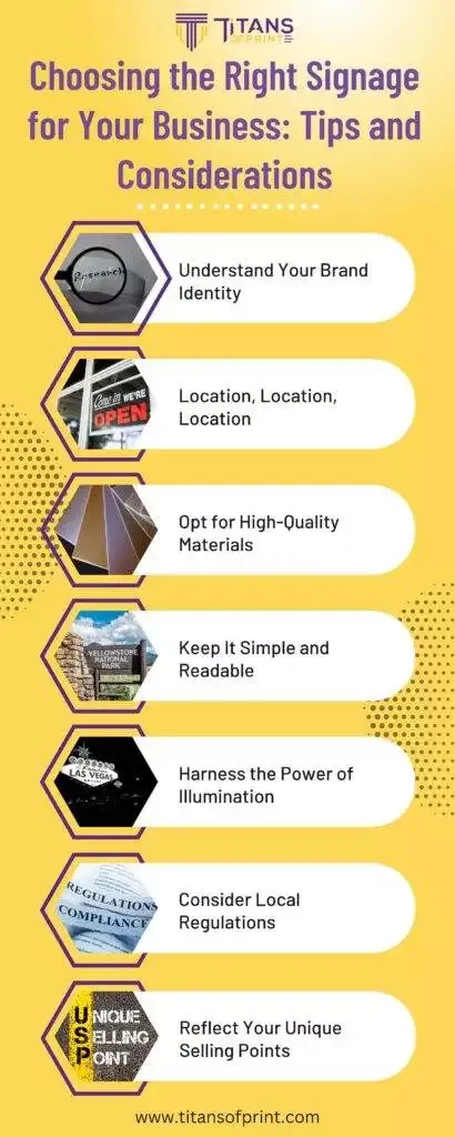 Choosing The Right Signage For Your Business: Tips And Considerations Choosing The Right Signage For Your Business Tips And Considerations Infographic