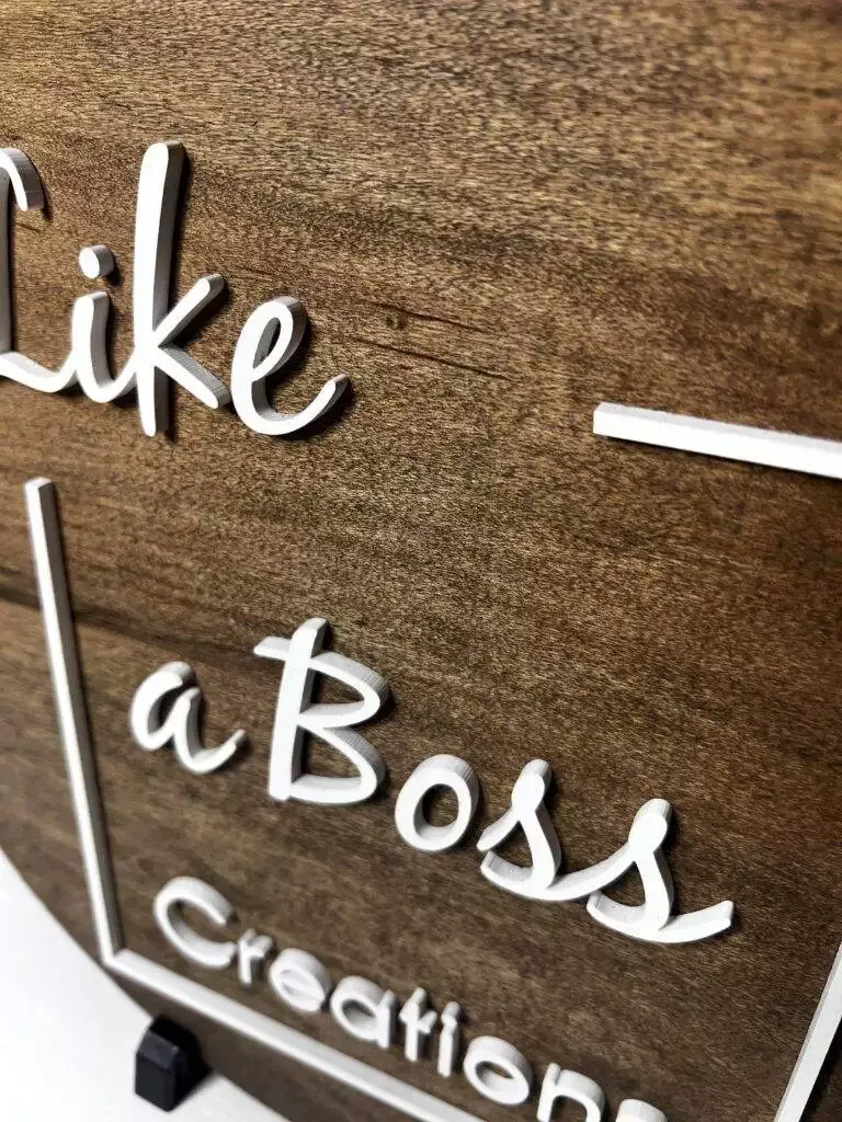 Round And Rectangle Wood And 3D Acrylic Signage Round Stained Wood And Acrylic Sign 1