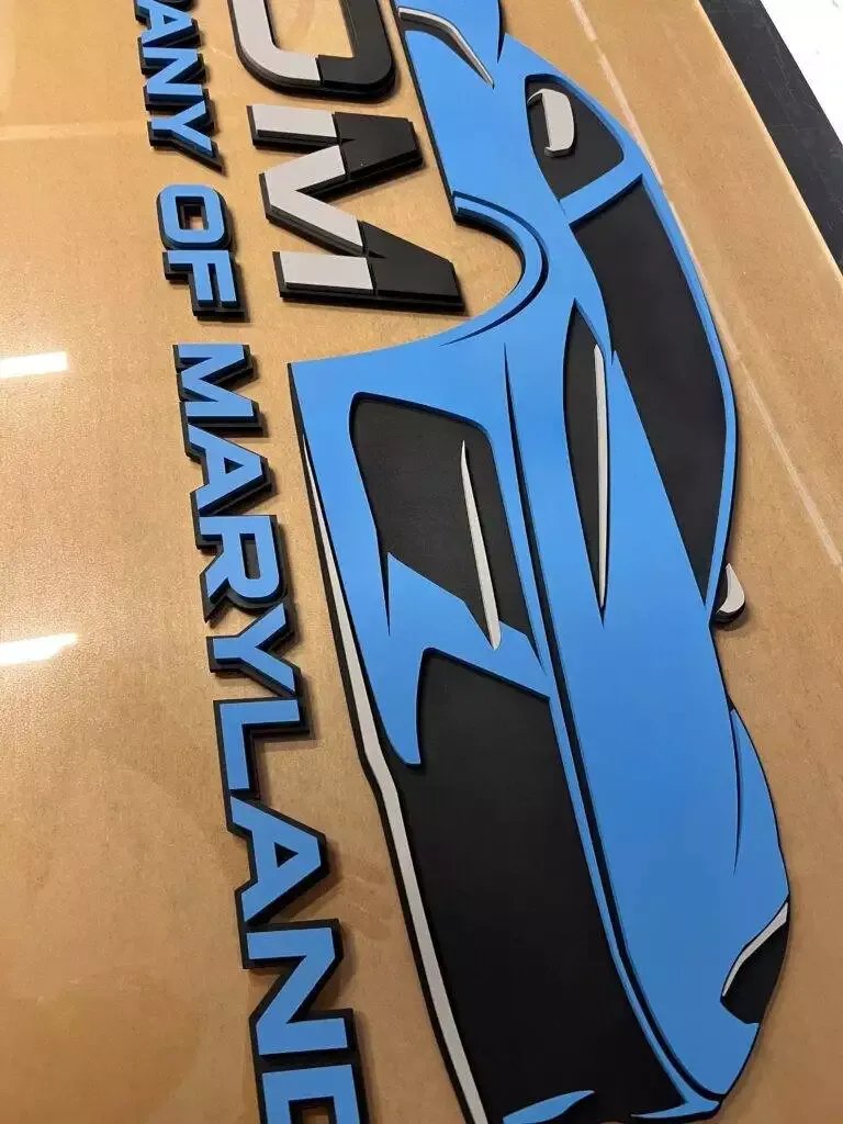 3D Logo Interior Office Signage For Downtown Miami Businesses 3D Layered Acrylic Corvette Sign For Car Shop (4)