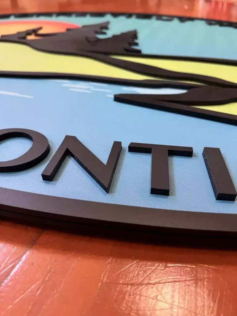3D Logo Interior Office Signage For Downtown Miami Businesses Multilayer Oval Full Color Acrylic Lobby Sign 2 (8)