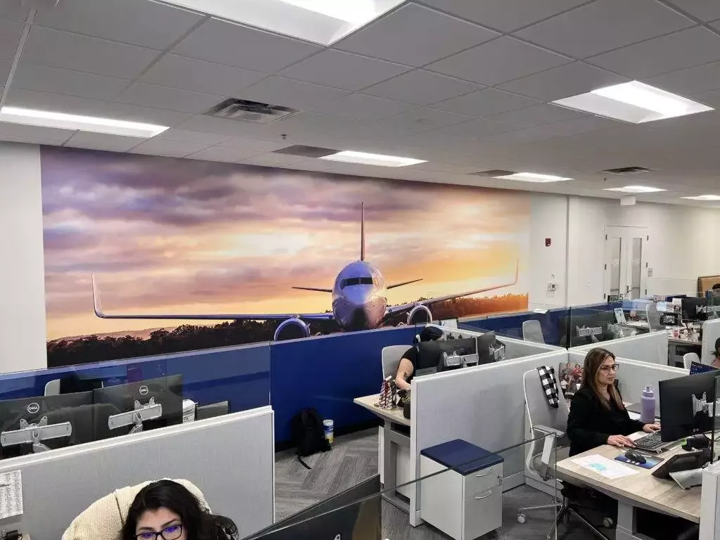 Aviation Wall Wrap - Aerospace Facility Branding