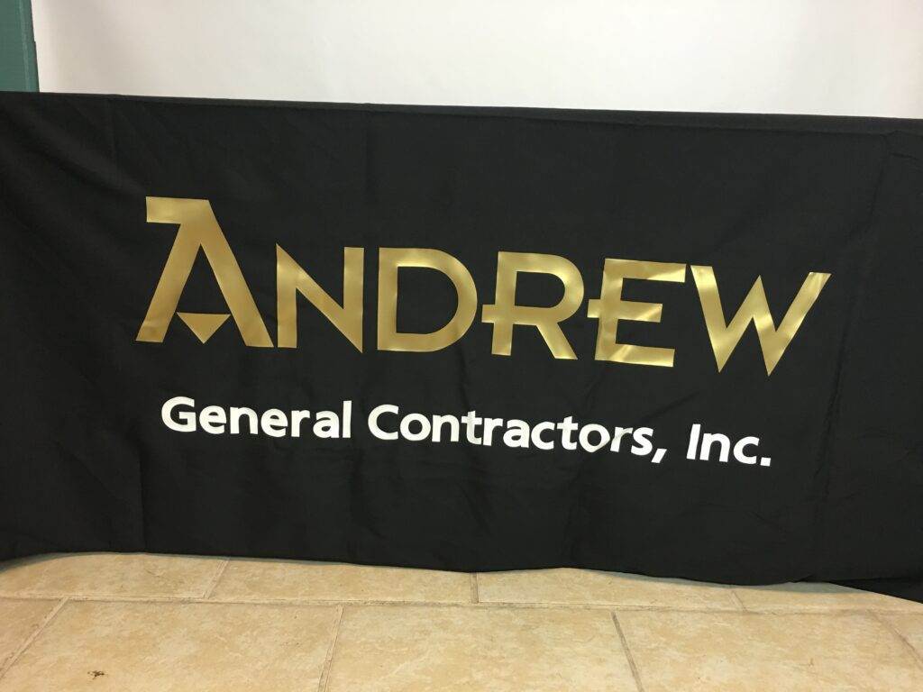 Custom Imprinted Table Covers With Gold Imprint