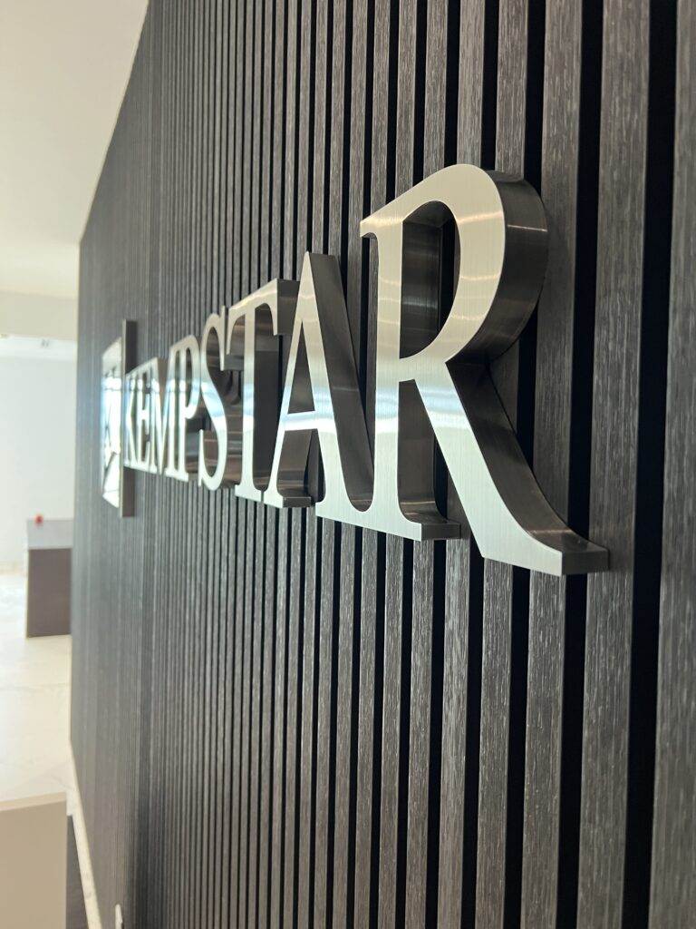 Office Lobby Signs For Cutler Ridge Businesses Brushed Metal Reception Lobby Channel Letter Signs (21)