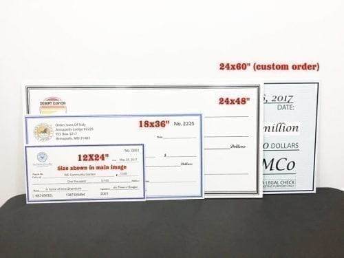 Giant Check - Oversize Check - Novelty Check - Printed Oversized Check
