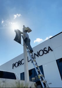 Light Pole Banner Installation
